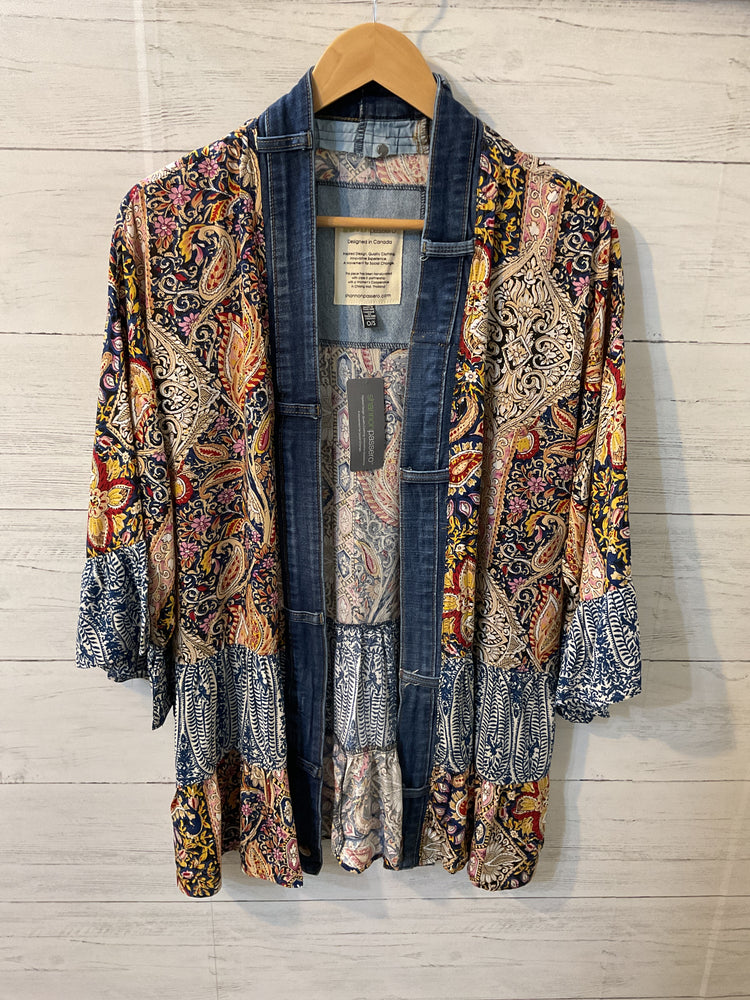Olivia Cardigan 5846 Blue Paisley