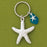 Starfish w/Turq Seaglass Keychain