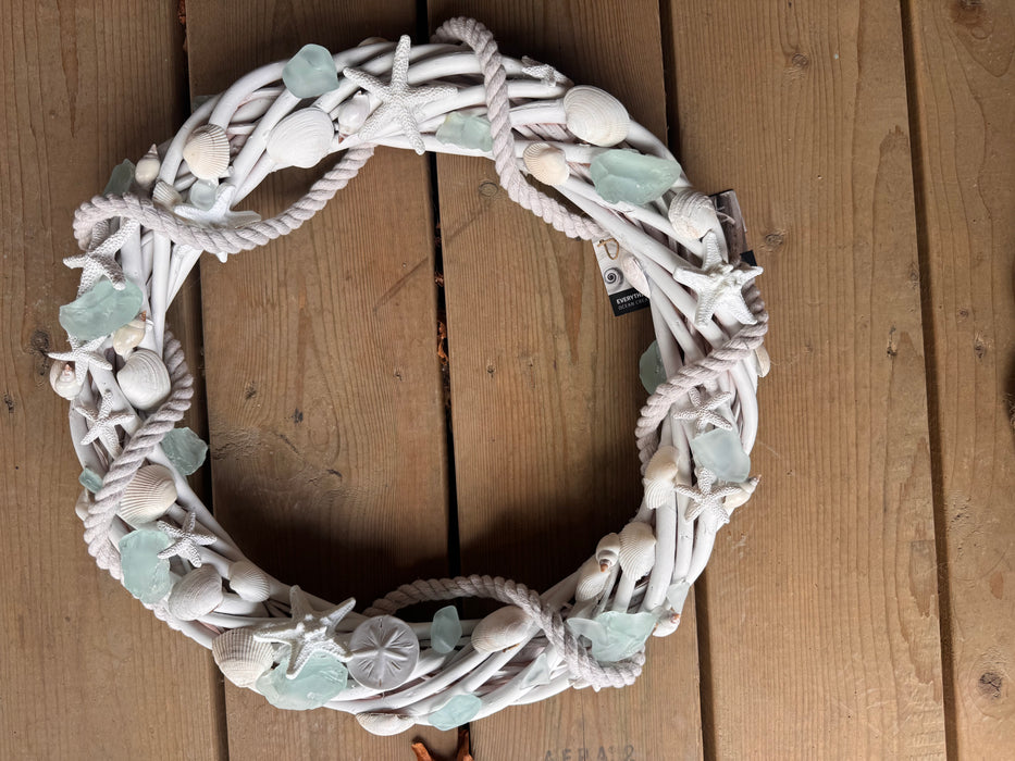 Aqua Sea Glass Wreath