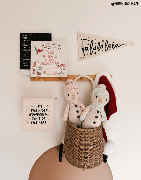 Fa La La La La Christmas Canvas Pennant Flag - Xmas Decor