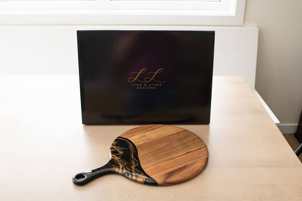 Resin cheese Charcuterie Board 12" Round w/handle No TARIFFS