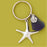 Seastar w/Blue Seaglass Keychain