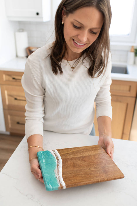 Wood Resin Date Night Cheese Charcuterie Board - NO TARIFFS!