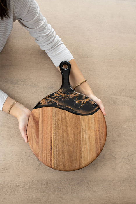 Resin cheese Charcuterie Board 12" Round w/handle No TARIFFS