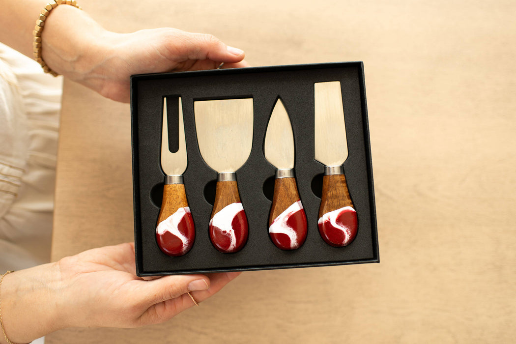 Resin Coated Cheese Knife Set - Set of 4 - NO TARIFFS!