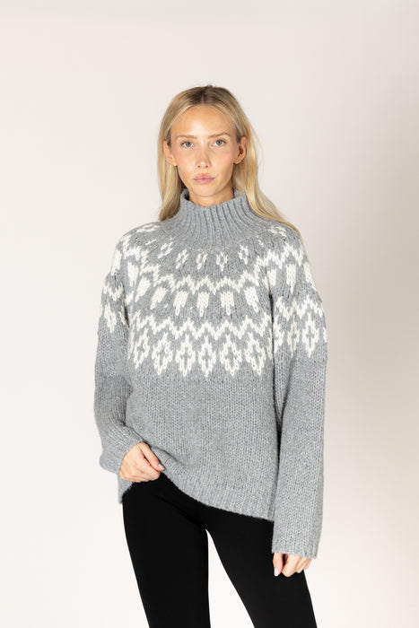 Aggie Fair Isle Mock Sweater