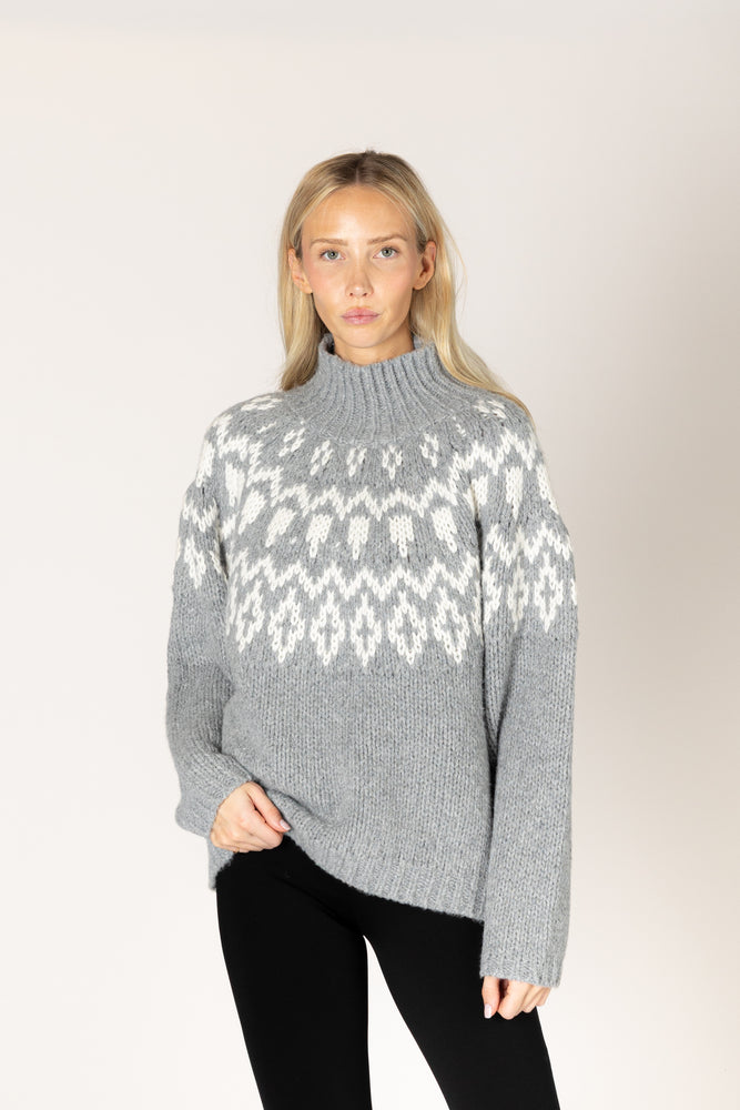 Aggie Fair Isle Mock Sweater