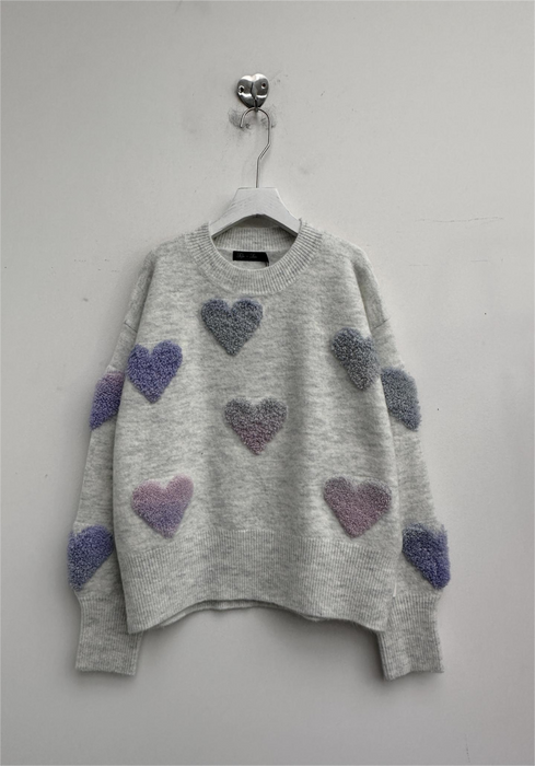 Ajax Sherpa Eco Sweater with Hearts