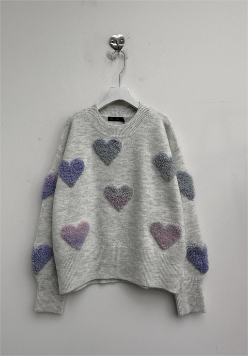 Ajax Sherpa Eco Sweater with Hearts