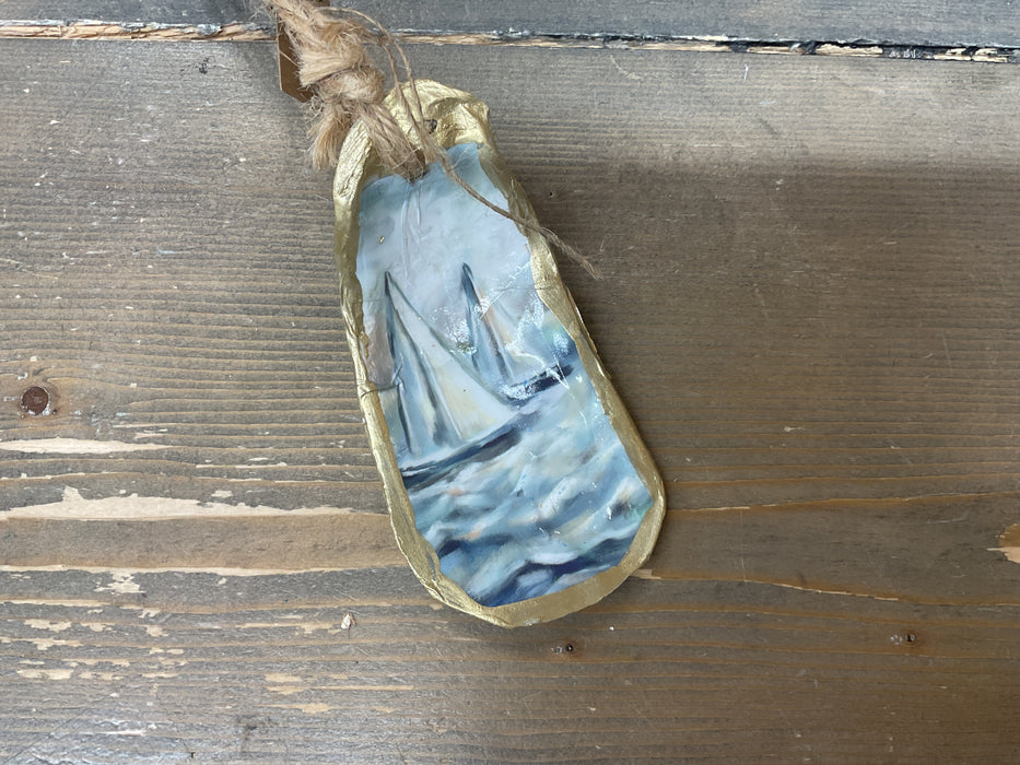 T Oyster Boat Scene Ornament 46700410