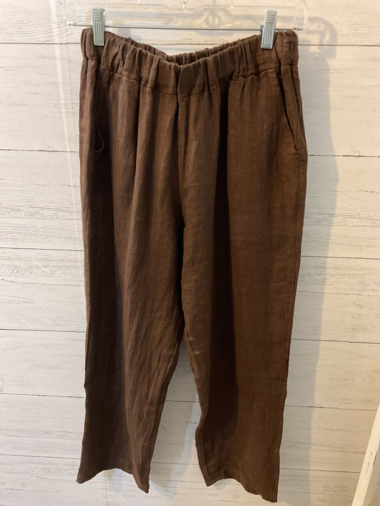 Linen Barrel Pant - Coffee 0348