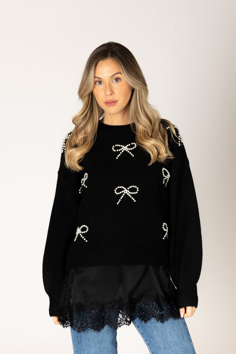 Pearl Bows Sweater