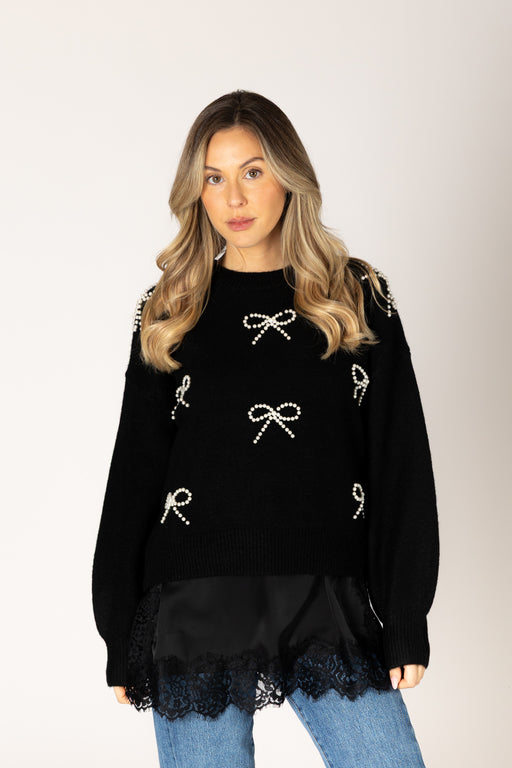 Pearl Bows Sweater