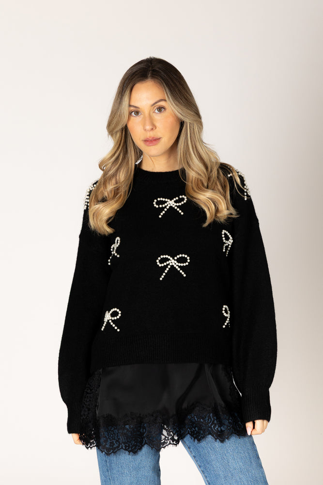 Pearl Bows Sweater