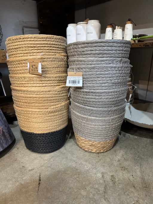 Two Toned Black or Grey lined Baskets (Plastic lined)