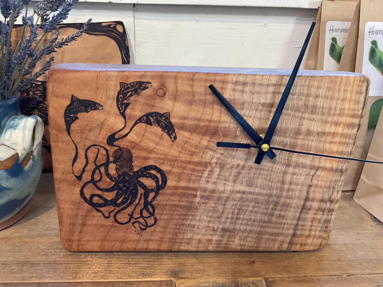 Pyrography Wood Art Clock