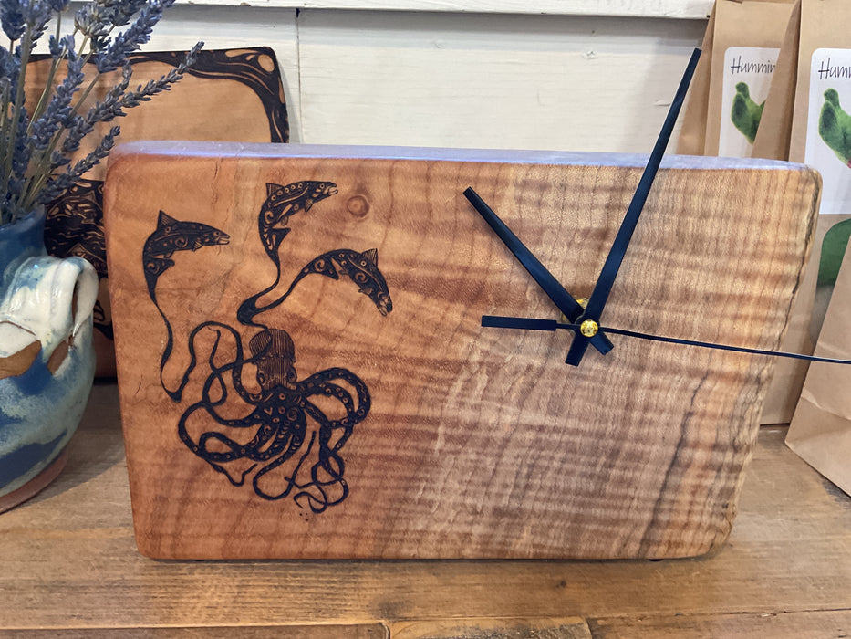 Pyrography Wood Art Clock