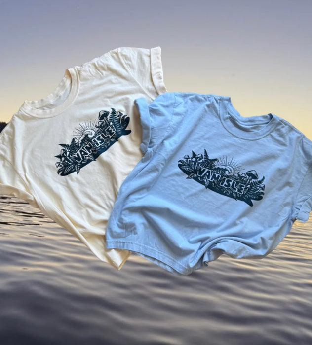 Cropped Surf the Forest Ladies Tee Cream