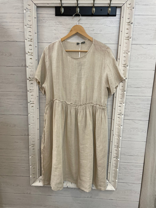 Oversize Linen Drawstring Dress S-4929