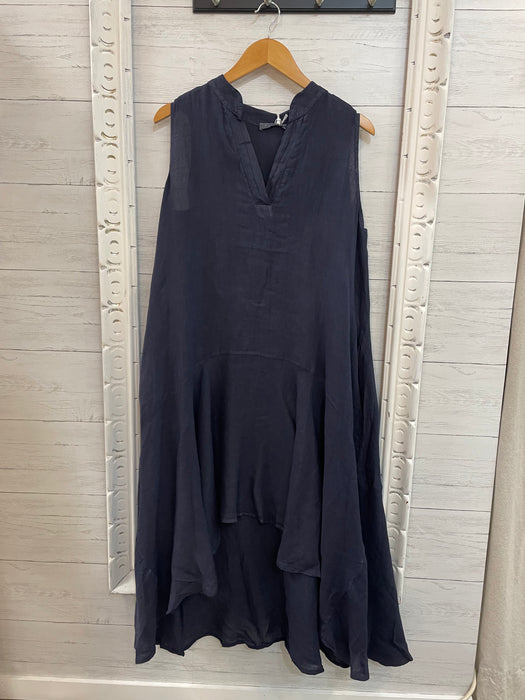 Ruffle High Low Linen Dress S-4982