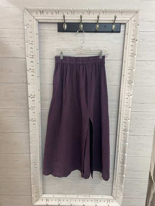 Linen skirt with slit 0263