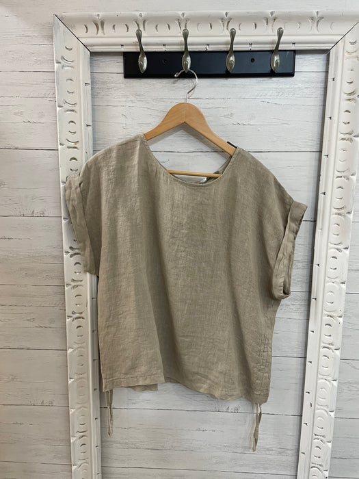 Linen Top with drawstring sides P-0027-LFF