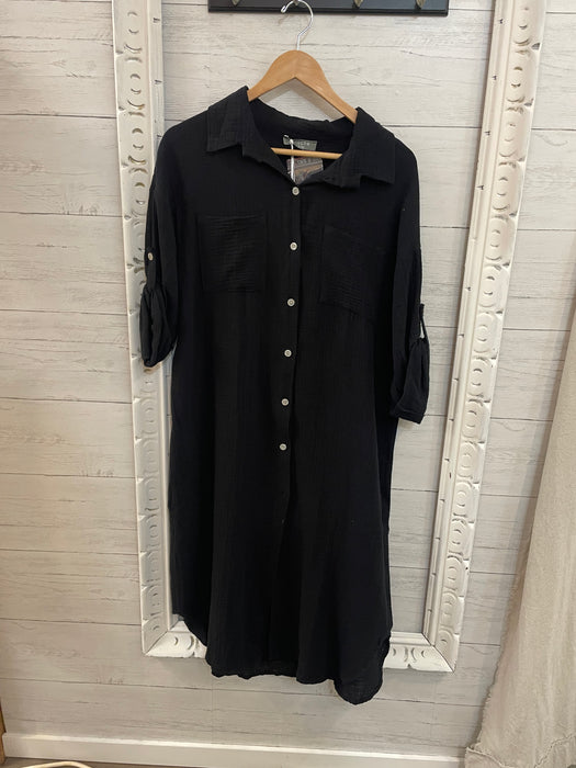 Waffled Cotton Shirt Dress Y-9299
