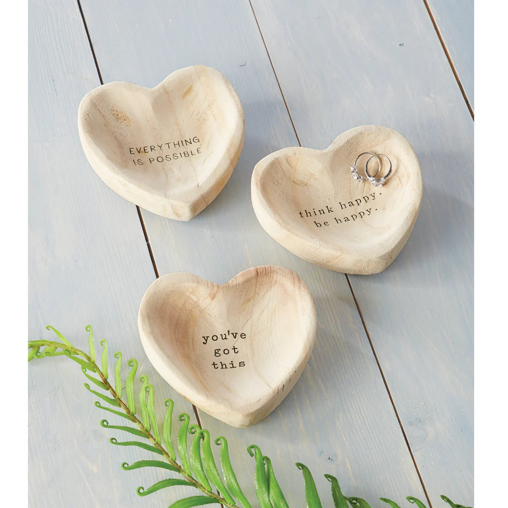 Wood Heart Trinket Dish