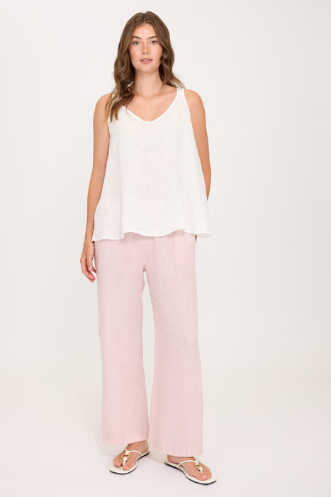 Flowy Sleeveless Linen Top 0330