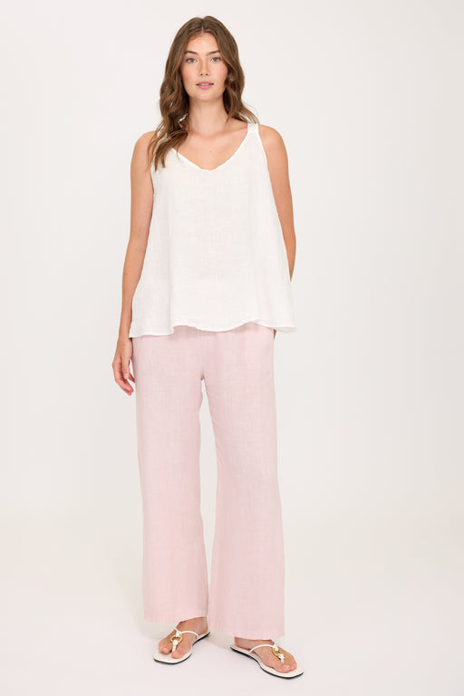 Flowy Sleeveless Linen Top 0330