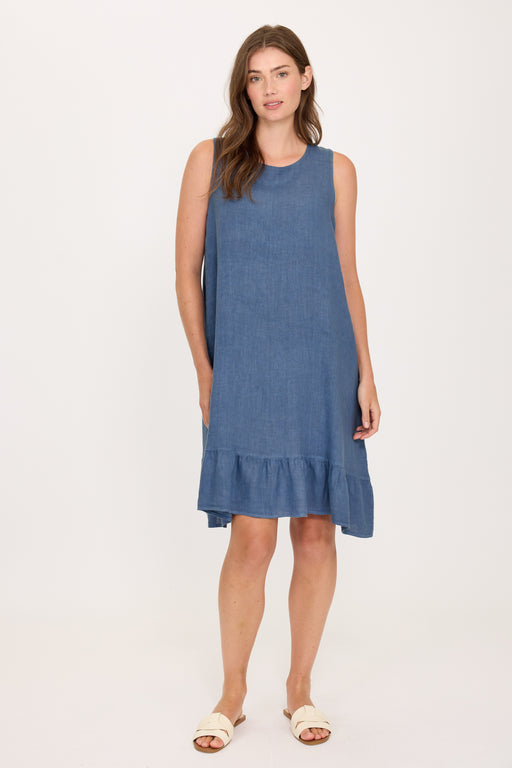 Linen Tie Back Dress 25021