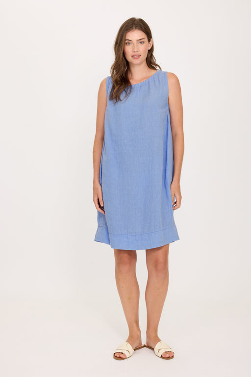 Sleeveless Linen Gathered Dress 3572