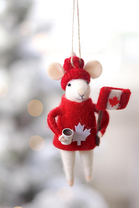 Cozy Canuck Mouse Holiday Ornament 5-1880