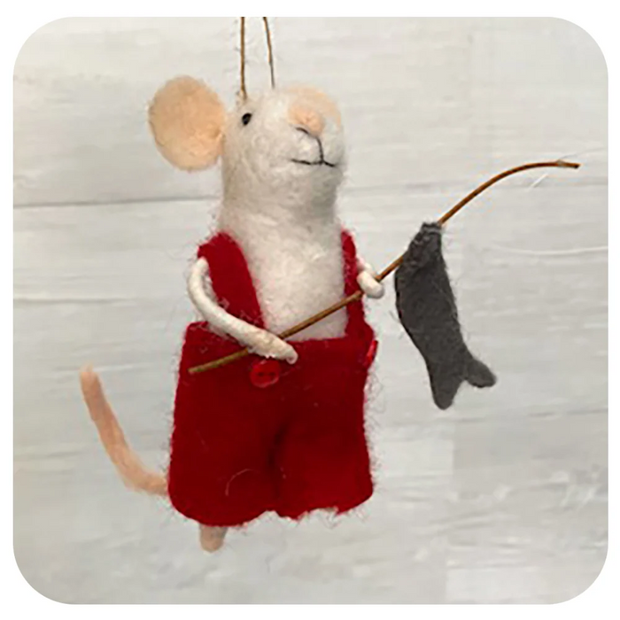 Fisherman Frank  Mouse Holiday Ornament 5-1928