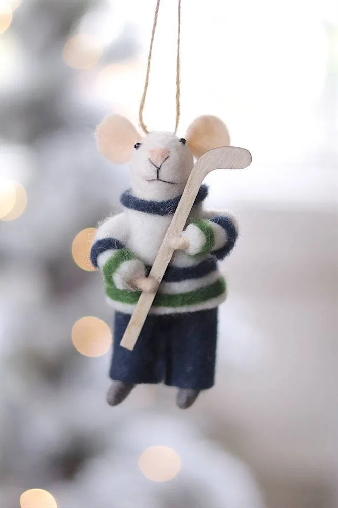 Hockey Hal Mouse Holiday Ornament 5-5199