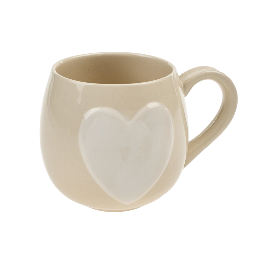 Big cream Heart Mug
