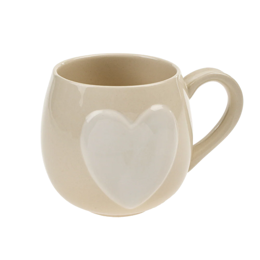 Big cream Heart Mug