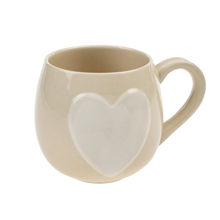 Big cream Heart Mug