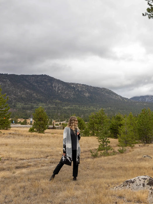 Vista Jacquard Mountain Cardigan Sweater - Harbour Mist