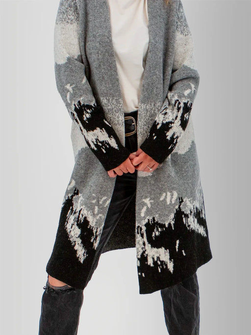 Vista Jacquard Mountain Cardigan Sweater - Harbour Mist