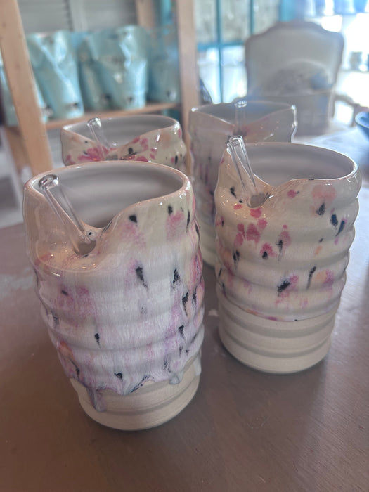 Confetti Ribbed Straw Cup