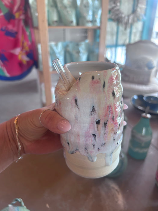 Confetti Ribbed Straw Cup
