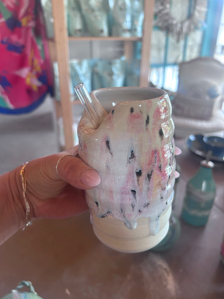 Confetti Ribbed Straw Cup