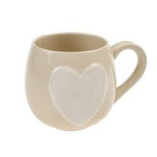 Big cream Heart Mug