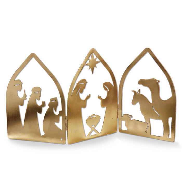 Nativity Folding Decor Brass