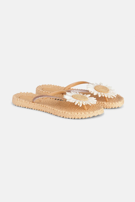 Cheerful daisy flip flops