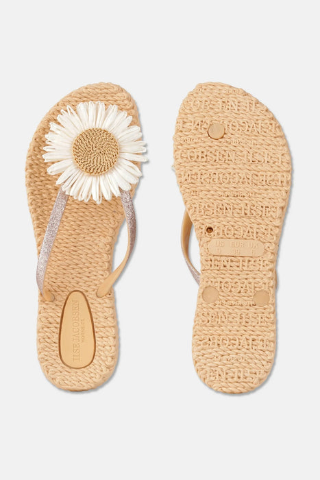 Cheerful daisy flip flops