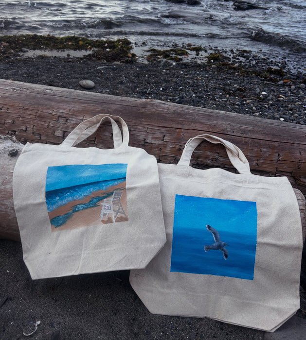 Coastal Hand Painted Tote Bags