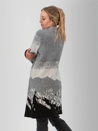 Vista Jacquard Mountain Cardigan Sweater - Harbour Mist