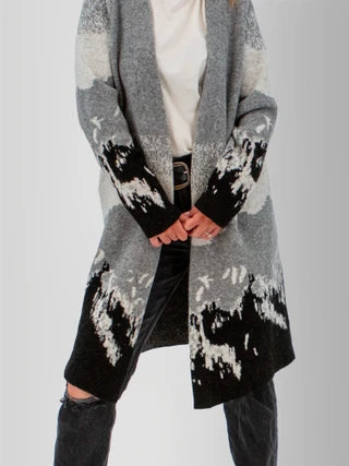Vista Jacquard Mountain Cardigan Sweater - Harbour Mist
